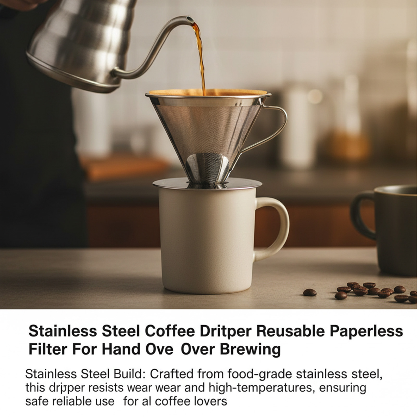 Coffee Dripper V60 - V60 Coffee Filter Stainless Steel Reusable