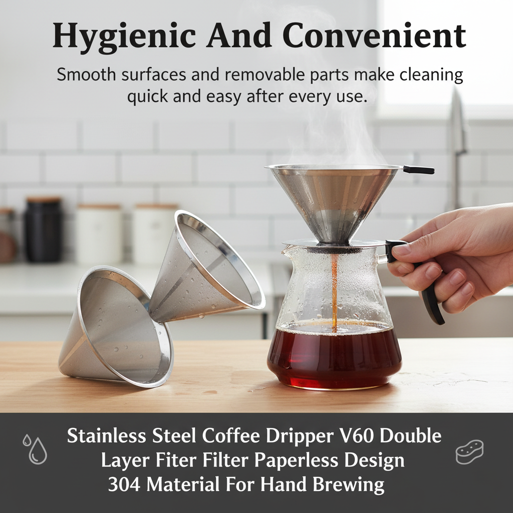 Coffee Dripper V60 - V60 Stainless Steel Coffee Filter Cone