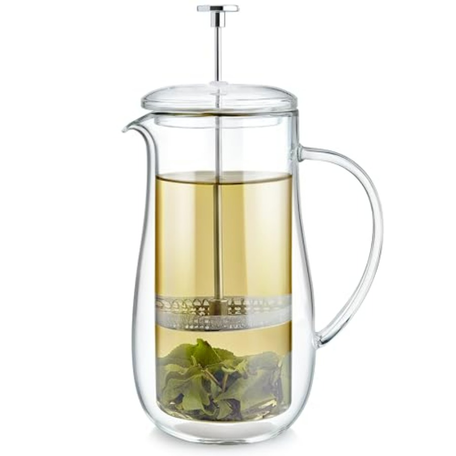 Coffee Tea Press - Insulated Double-Walled Glass French Press 34