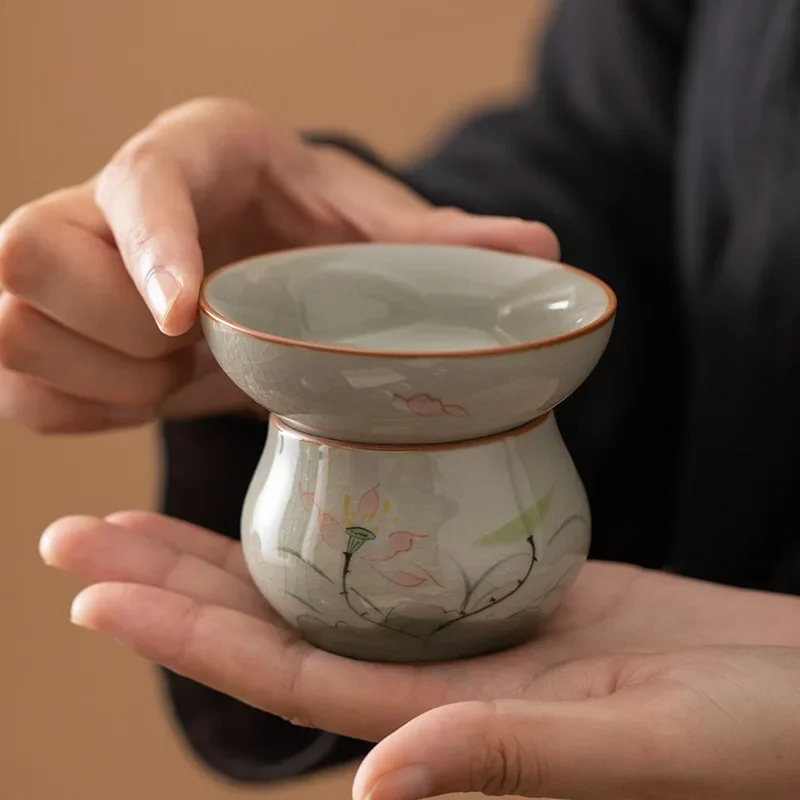 Tea Strainer Mesh - Ceramic Hand-painted Tea Strainer Geyao Tea