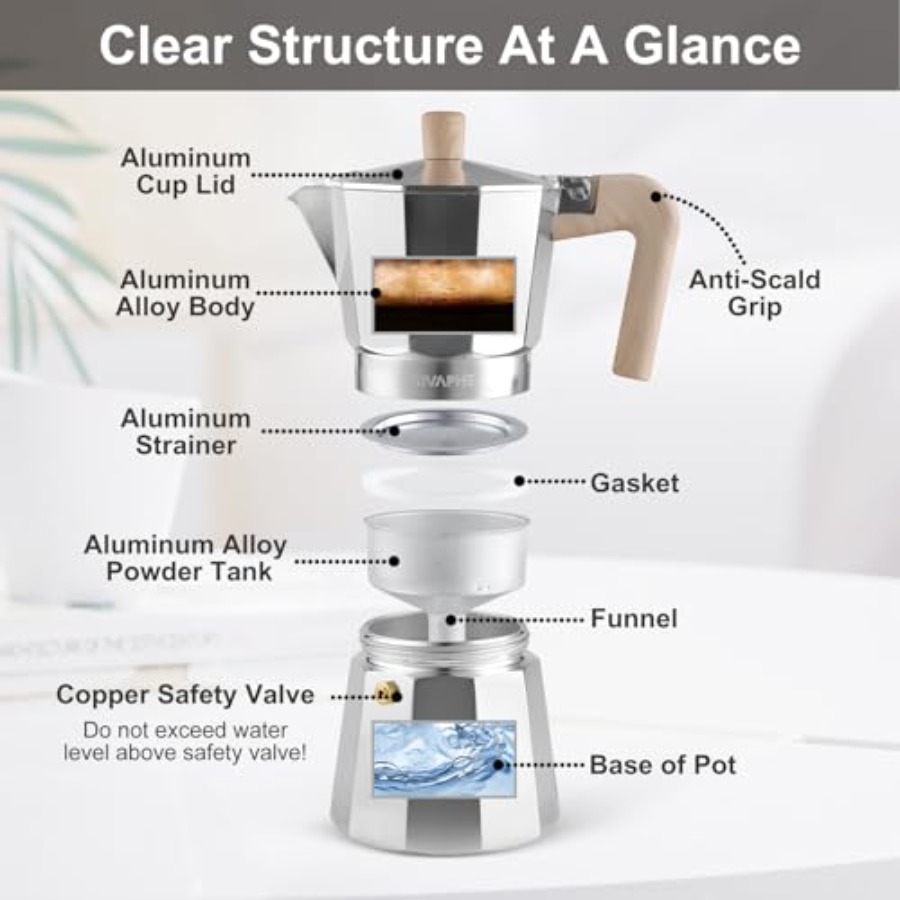 Aluminum Moka Pot Stovetop Esp - Coffee Tea Press ulasan dan harga