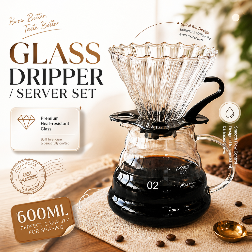 Premium Borosilicate Glass Pou - Coffee Dripper V60 ulasan dan harga