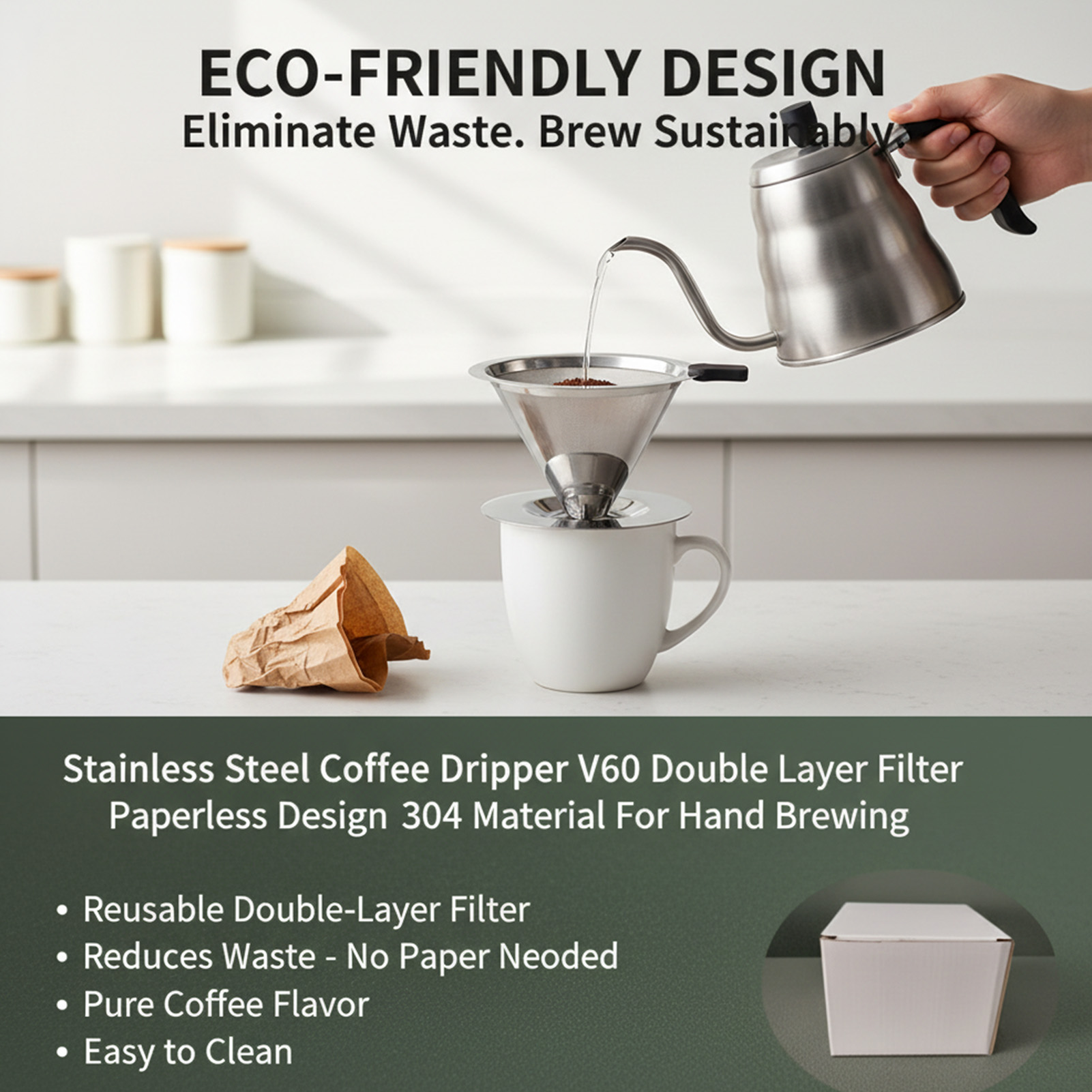 V60 Stainless Steel Coffee Fil - Coffee Dripper V60 ulasan dan harga