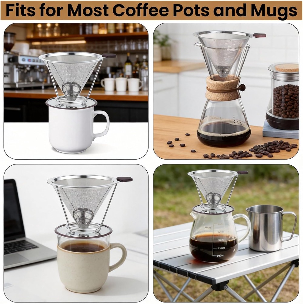 800 Mesh Reusable Pour Over Co - Coffee Dripper V60 ulasan dan harga