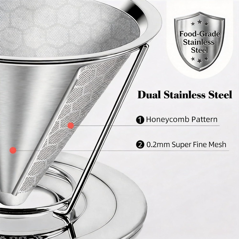 800 Mesh Reusable Pour Over Co - Coffee Dripper V60 ulasan dan harga