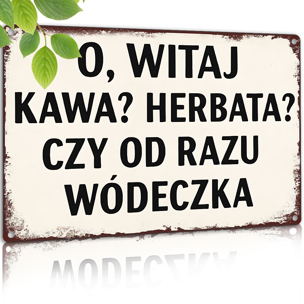 Vintage Metal Sign, Polish Fun - Coffee Tea Vodka ulasan dan harga