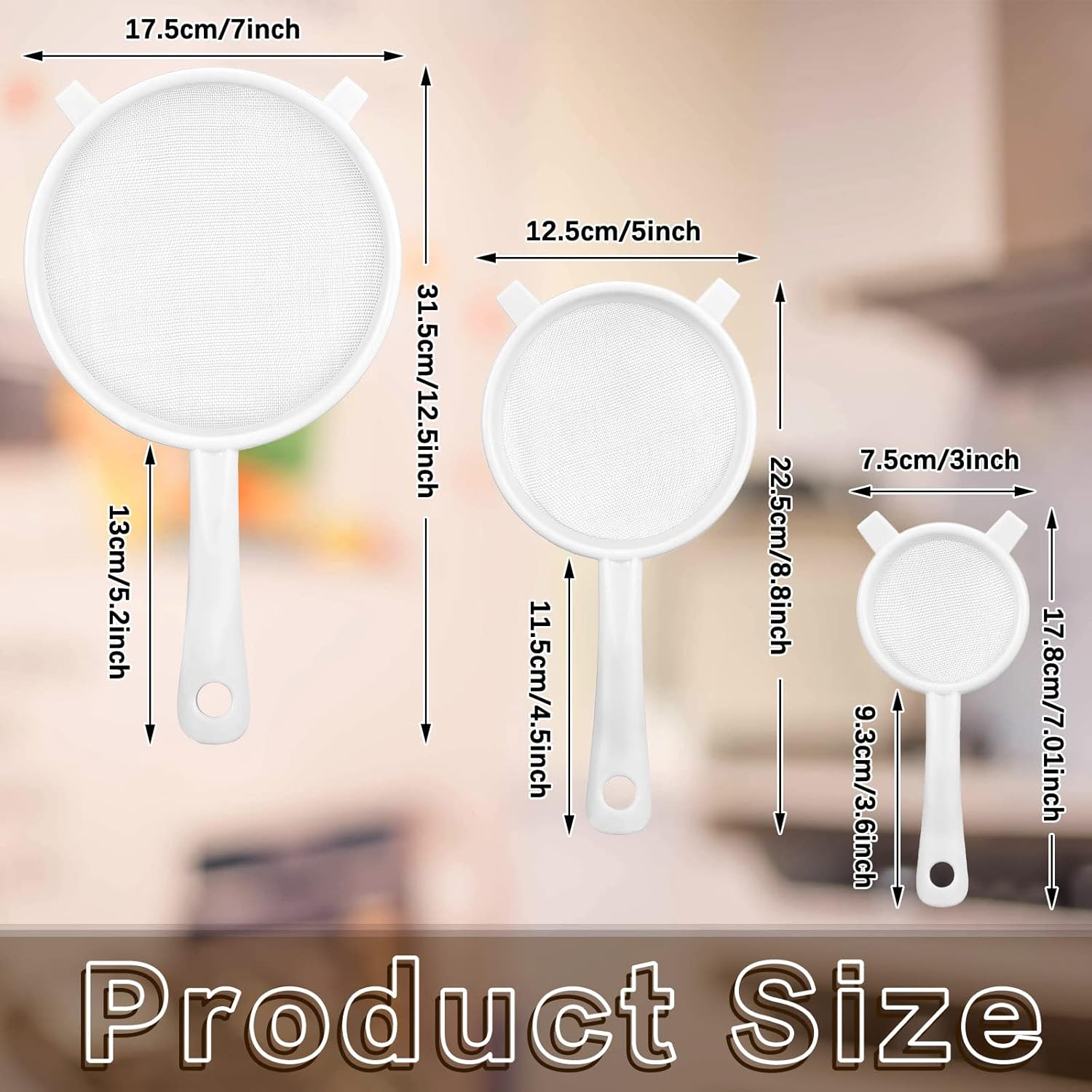 3 Pcs Plastic Mesh Strainers w - Tea Strainer Mesh ulasan dan harga