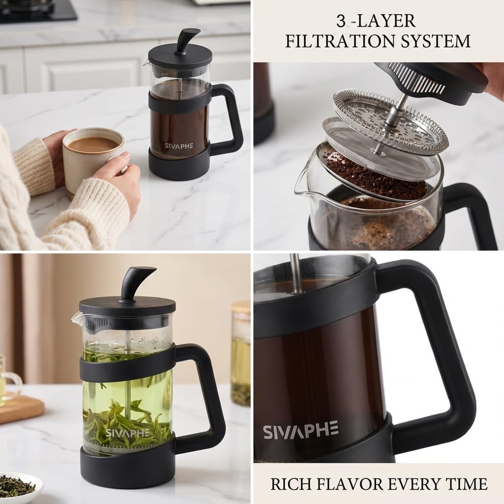 12oz French Press Coffee Maker - Coffee Tea Press ulasan dan harga