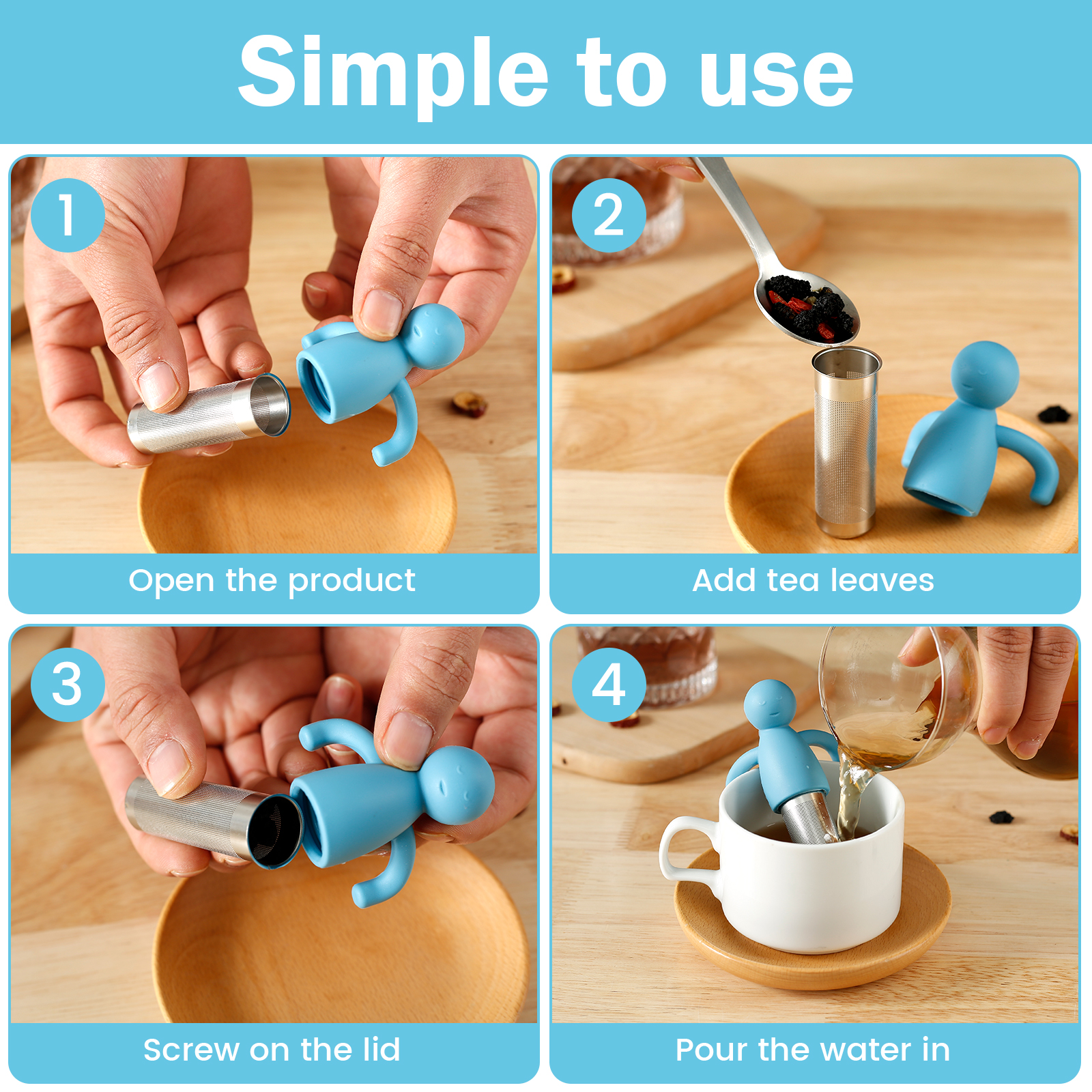 4Pcs Tea Infuser for Loose Tea - Coffee Tea Infusion ulasan dan harga