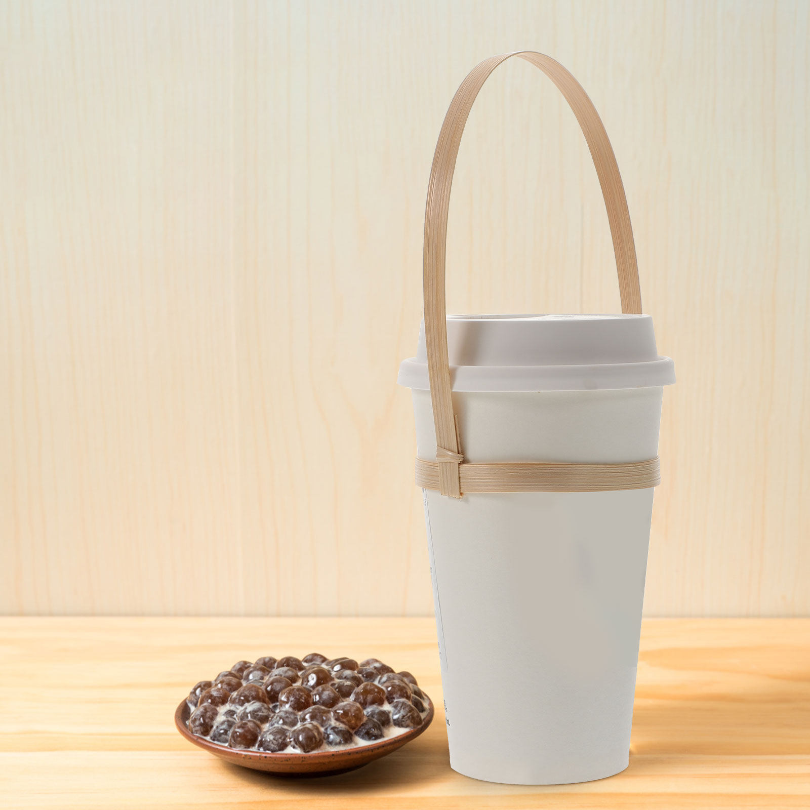 10Pcs Bamboo Drink Carrier Cof - Coffee Tea Holders ulasan dan harga