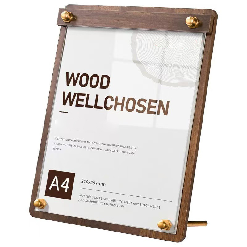 Custom A4/A5 Acrylic Wood Grai - Coffee Tea Menu ulasan dan harga