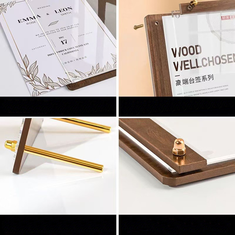 Custom A4/A5 Acrylic Wood Grai - Coffee Tea Menu ulasan dan harga