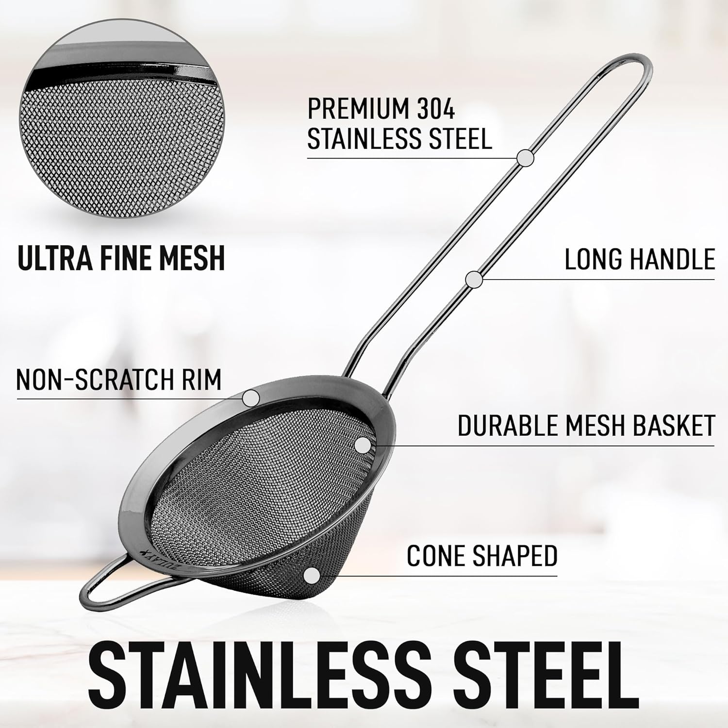304 Stainless Steel Fine Mesh  - Tea Strainer Mesh ulasan dan harga