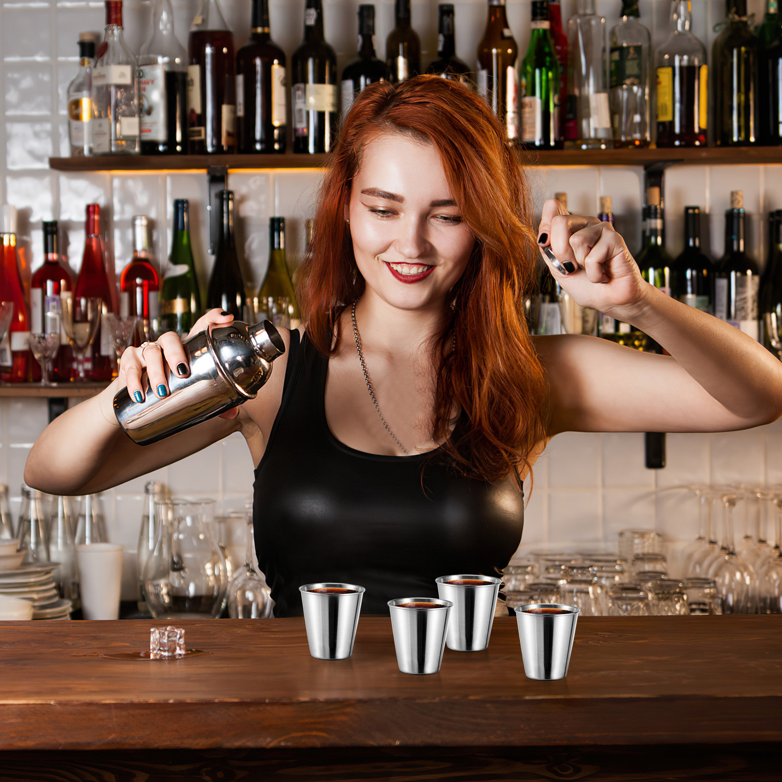12Pcs Stainless Steel Shot Cup - Coffee Tea Vodka ulasan dan harga