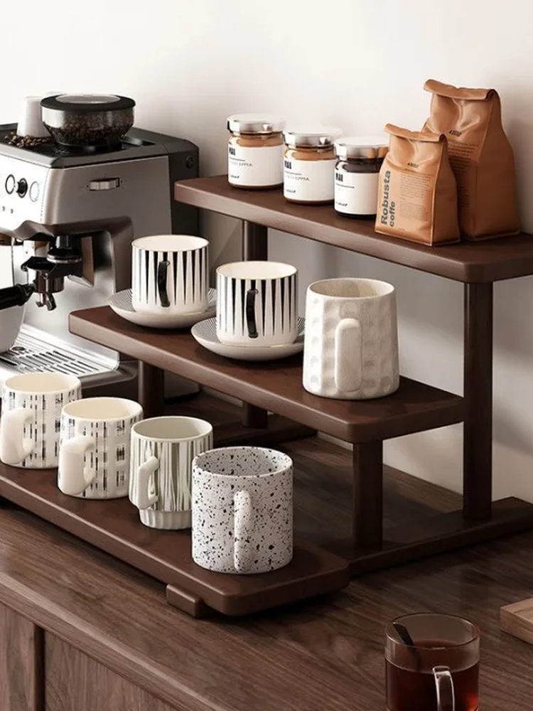 Luxury Wooden Cup Holder Deskt - Coffee Tea Break ulasan dan harga