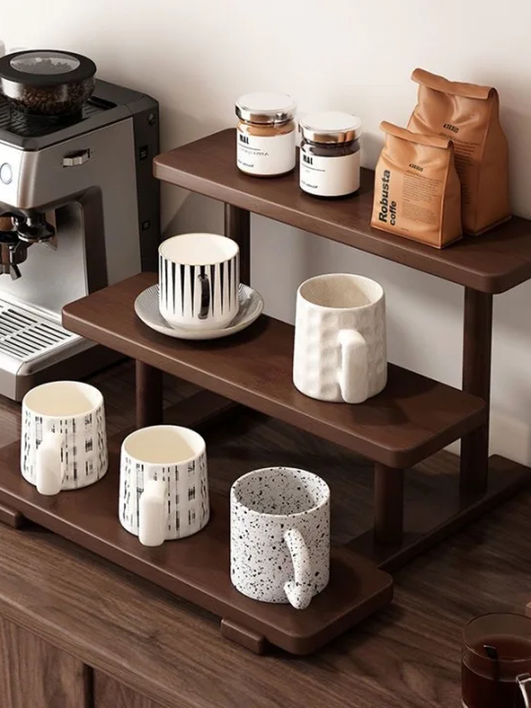 Luxury Wooden Cup Holder Deskt - Coffee Tea Break ulasan dan harga