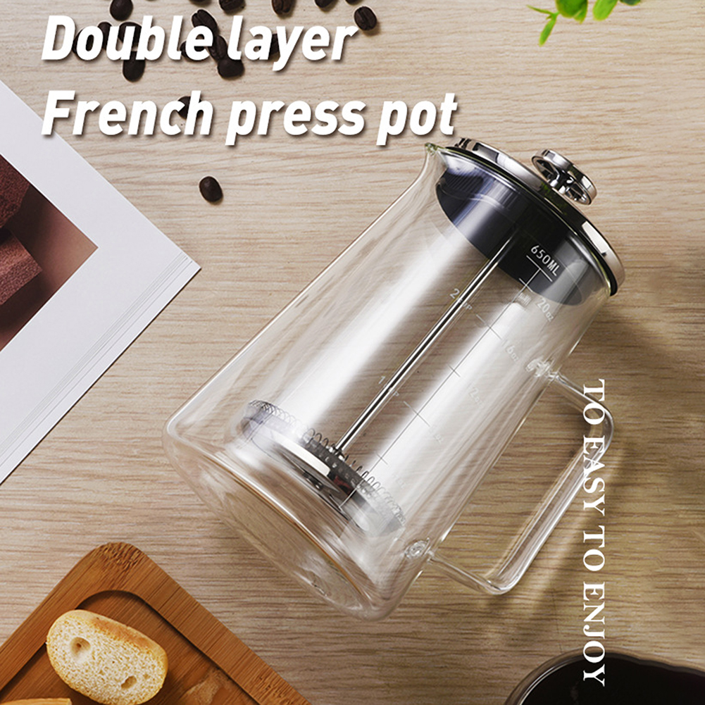 Double Layers French Press Pot - Coffee Tea Press ulasan dan harga