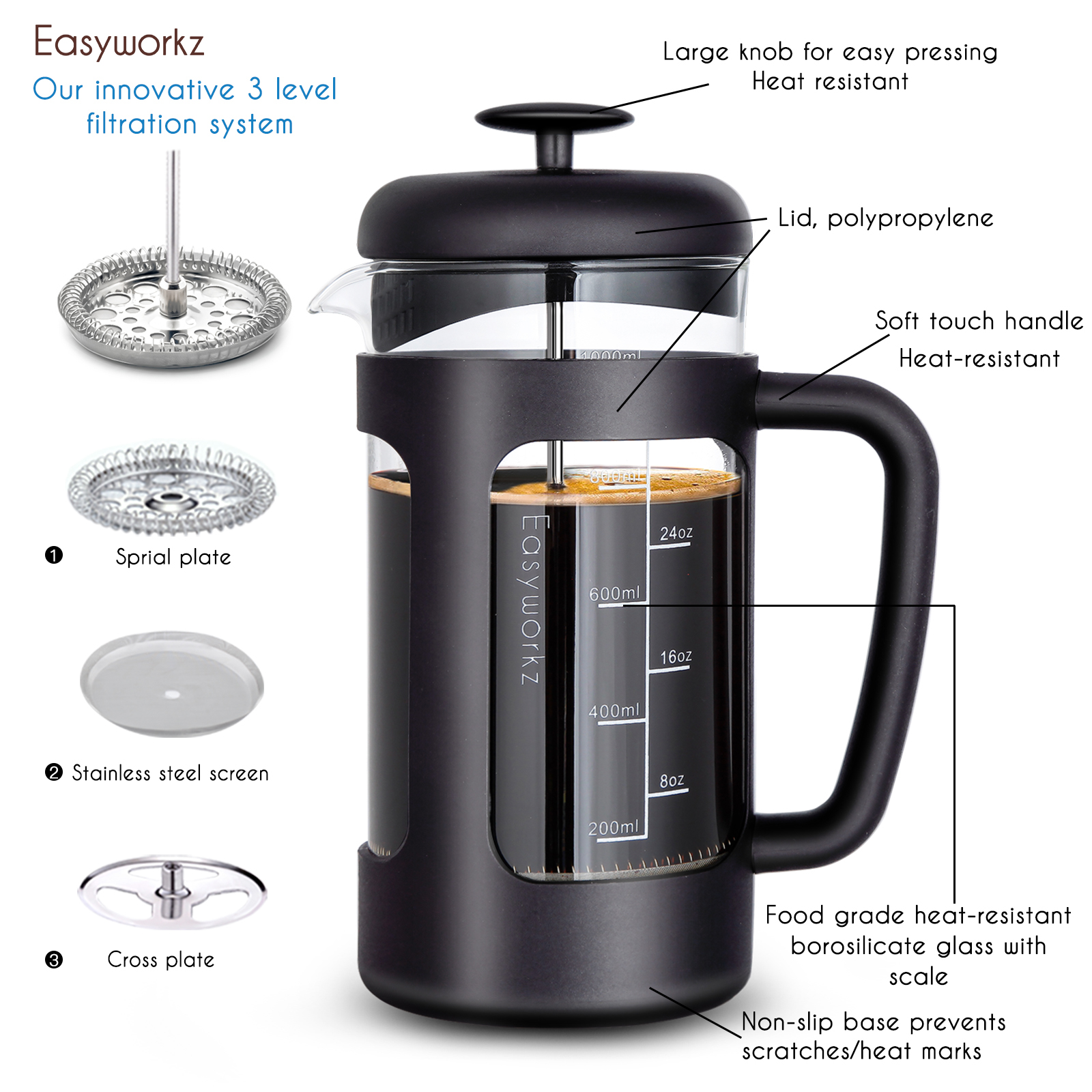 Easyworkz French Press  Coffee - Coffee Tea Press ulasan dan harga