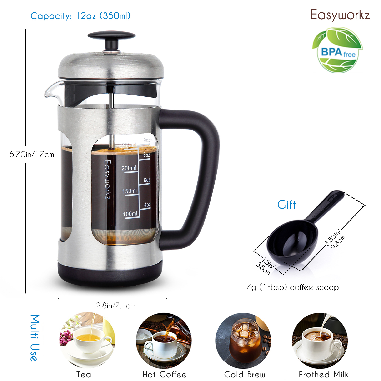 Easyworkz French Press  Coffee - Coffee Tea Press ulasan dan harga