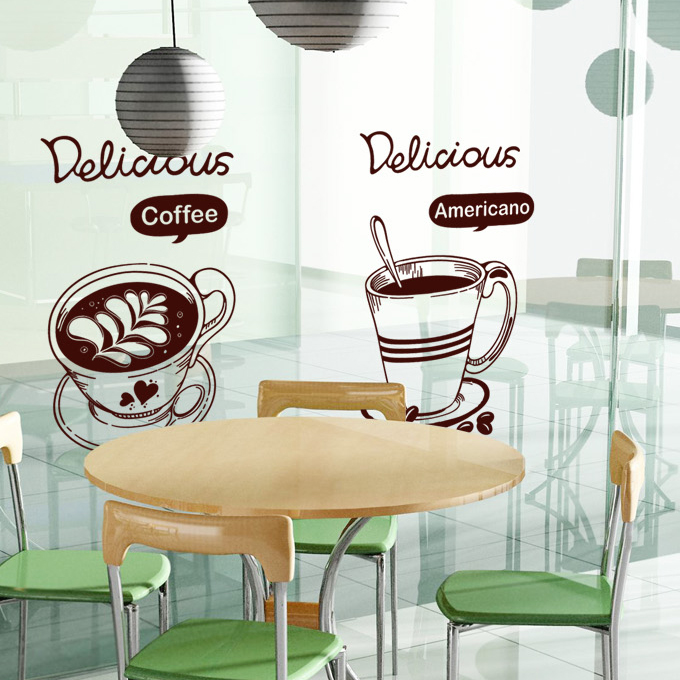 Coffee Shop Sticker Bean Milk  - Coffee Tea Break ulasan dan harga