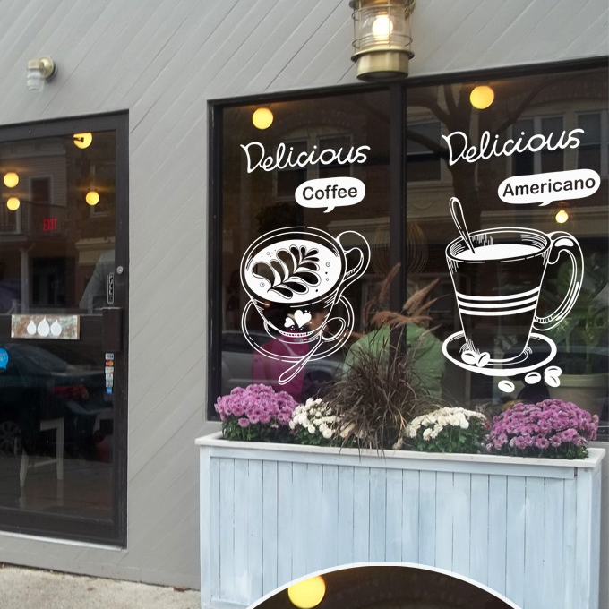 Coffee Shop Sticker Bean Milk  - Coffee Tea Break ulasan dan harga