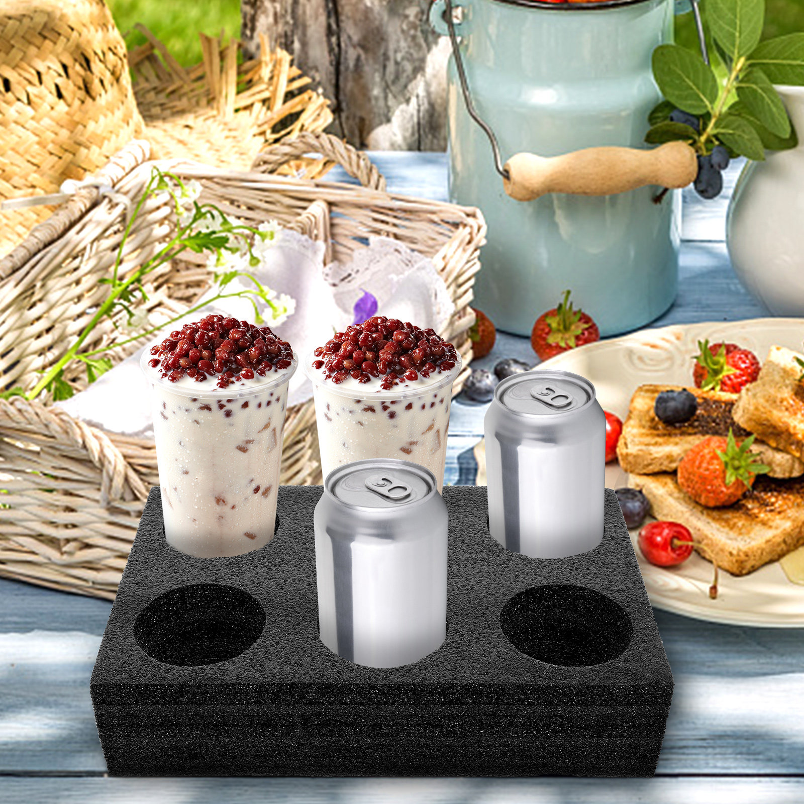 6-Hole Beverage Cup Holder Por - Coffee Tea Holders ulasan dan harga