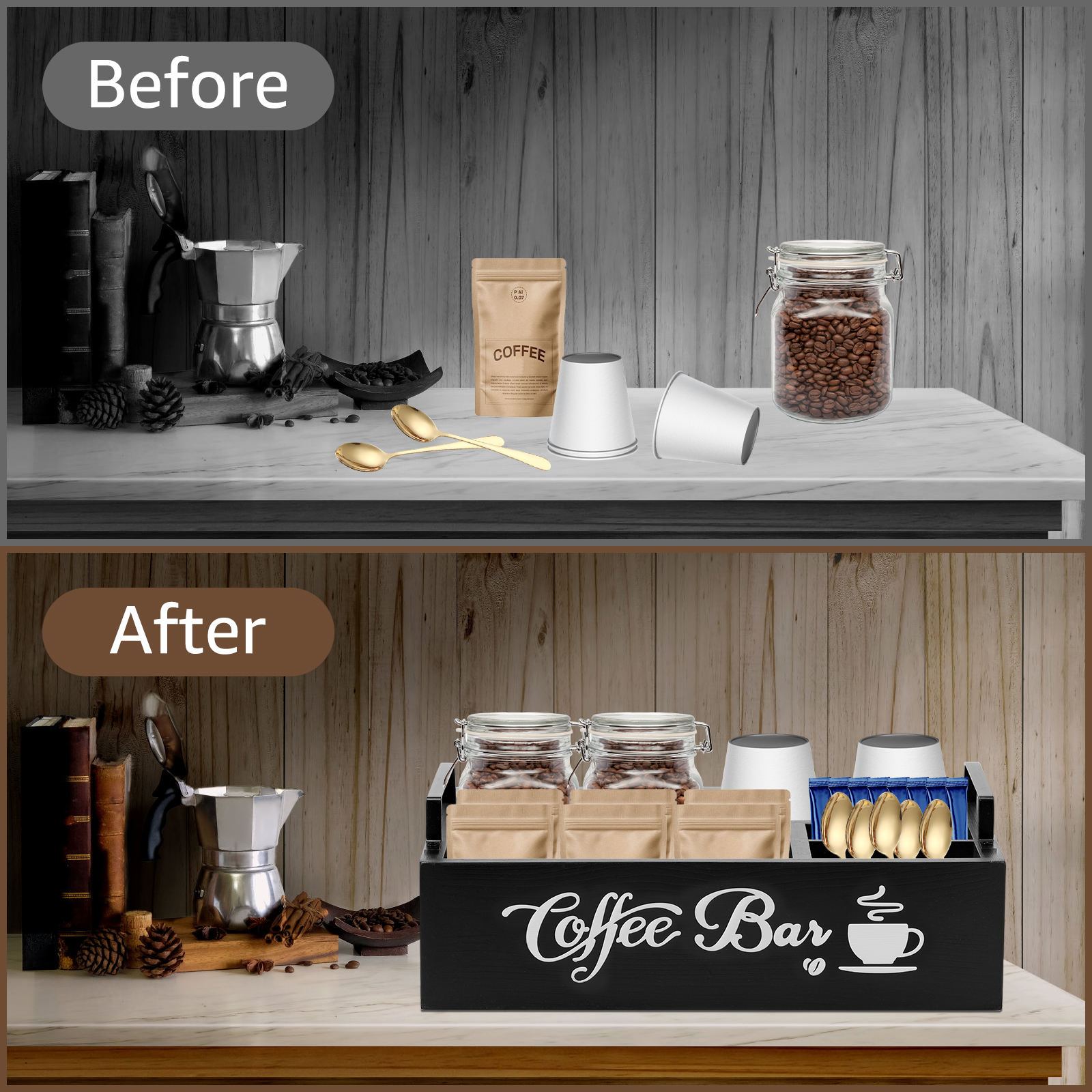 Wooden Coffee Rack Portable De - Coffee Tea Holders ulasan dan harga